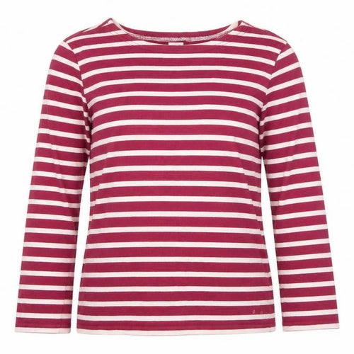 CC Women Pink Stripe Cotton Long Sleeve Boat Neck T-Shirt M