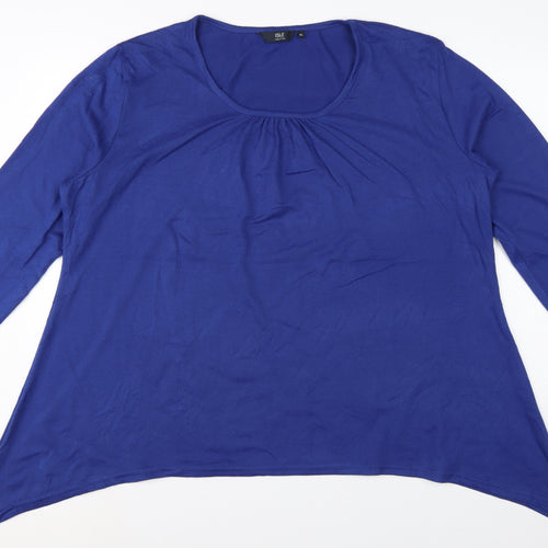 Isle Collection Women Blue XL Scoop Neck Long Sleeve Tunic Jumper