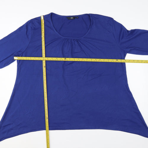 Isle Collection Women Blue XL Scoop Neck Long Sleeve Tunic Jumper