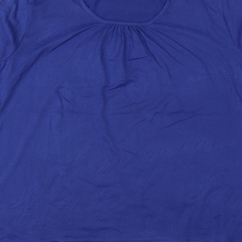Isle Collection Women Blue XL Scoop Neck Long Sleeve Tunic Jumper