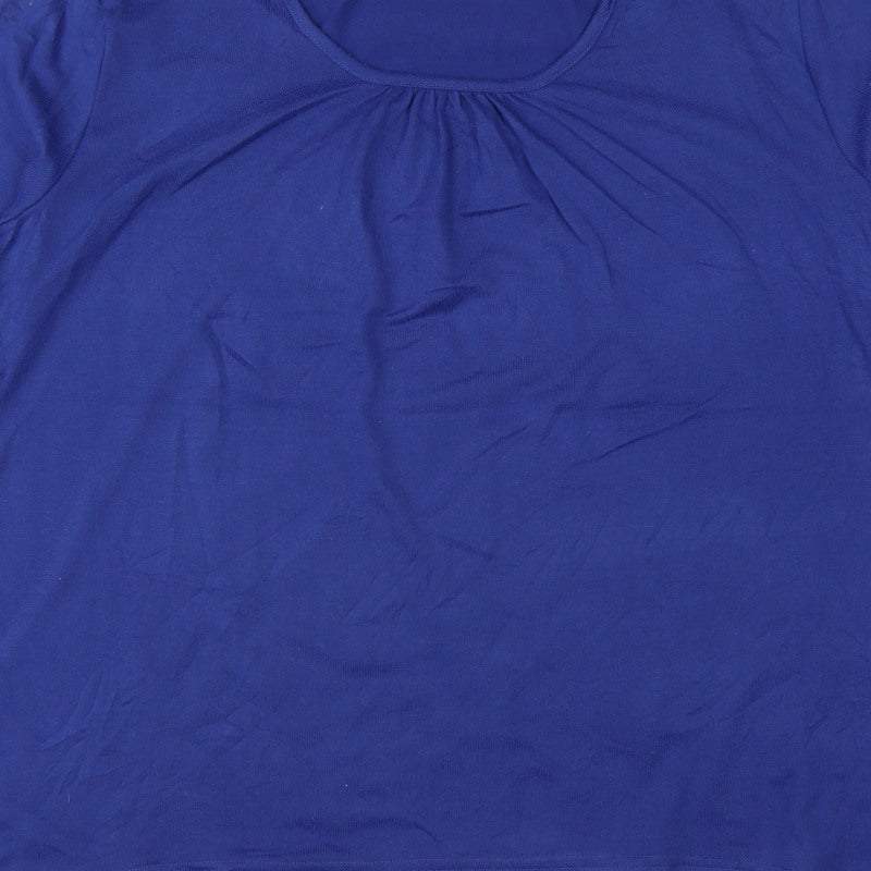 Isle Collection Women Blue XL Scoop Neck Long Sleeve Tunic Jumper