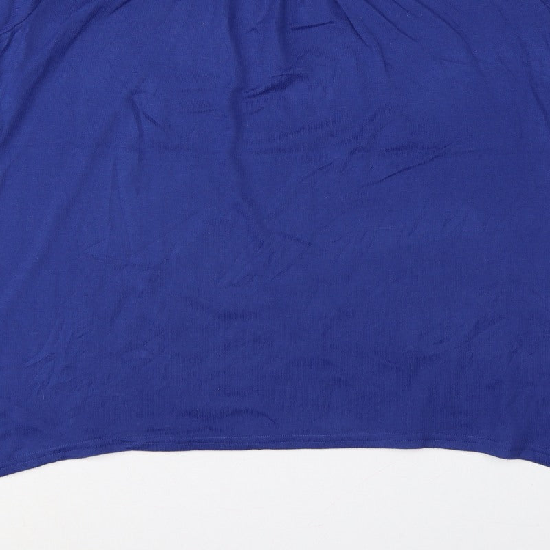 Isle Collection Women Blue XL Scoop Neck Long Sleeve Tunic Jumper