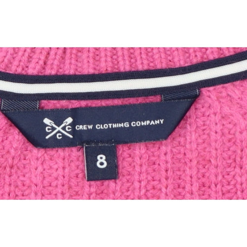 Crew Clothing Company Women Pink Size 8 Cable Knit Crew Neck Jumper