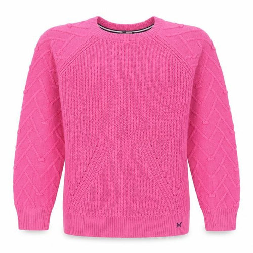 Crew Clothing Company Women Pink Size 8 Cable Knit Crew Neck Jumper
