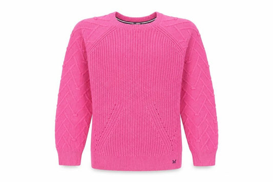 Crew Clothing Company Women Pink Size 8 Cable Knit Crew Neck Jumper
