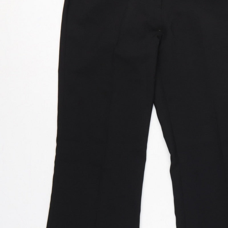 Liquid Women's Black UK 10 Belted Bootcut Dress Trousers