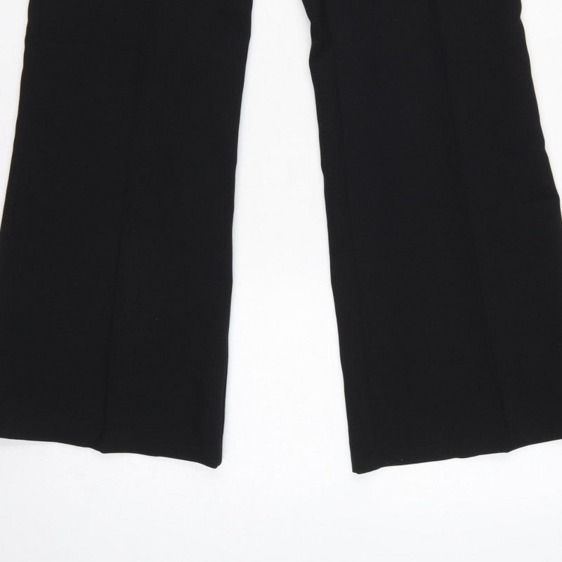 Liquid Women's Black UK 10 Belted Bootcut Dress Trousers