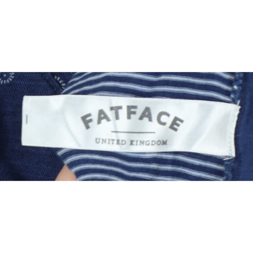 FatFace Women’s Blue Size 8 Floral Stripe Cotton Jersey T-Shirt