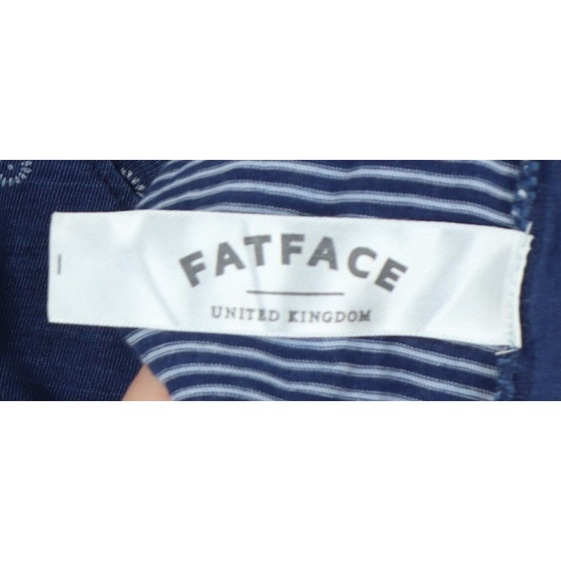 FatFace Women’s Blue Size 8 Floral Stripe Cotton Jersey T-Shirt