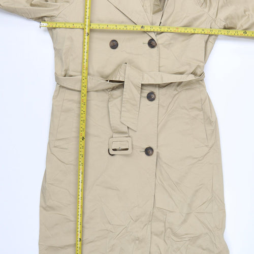 M&S Women’s Beige UK 12 Long Belted Classic Trench Coat Cotton Blend