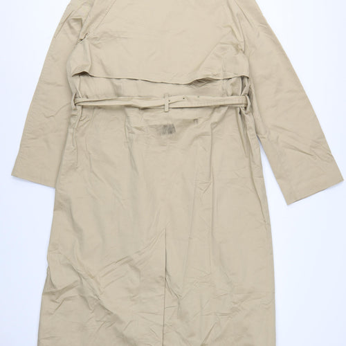 M&S Women’s Beige UK 12 Long Belted Classic Trench Coat Cotton Blend