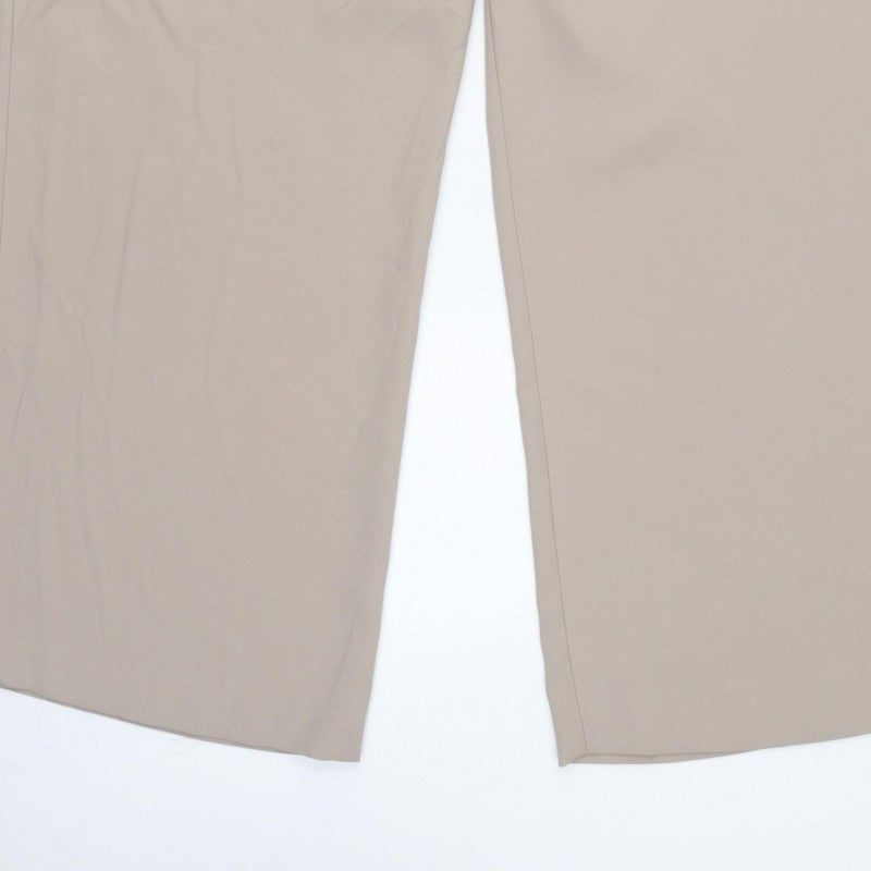 River Island Women Beige UK 14 Tall Straight Tailored Trousers