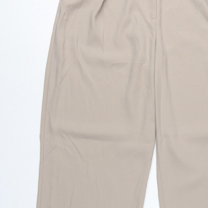 River Island Women Beige UK 14 Tall Straight Tailored Trousers
