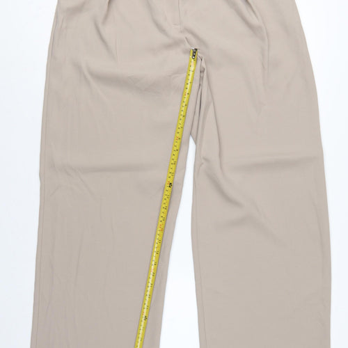 River Island Women Beige UK 14 Tall Straight Tailored Trousers