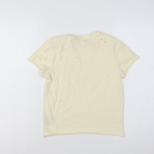 Lazy Oaf Girls Cream UK 8 Peanuts Snoopy Distressed Graphic T-Shirt