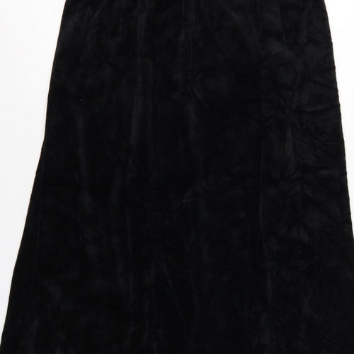 Damart Women’s Black Size 16 A-Line Long Velvet Skirt Elastic Waist