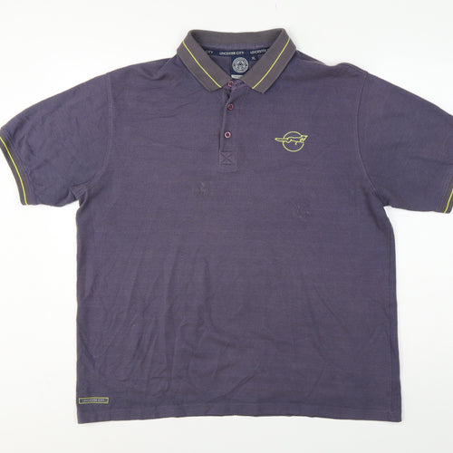 Leicester City Men’s Grey XL Football Polo Shirt Embroidered Logo