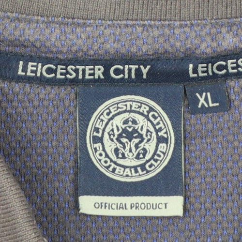 Leicester City Men’s Grey XL Football Polo Shirt Embroidered Logo