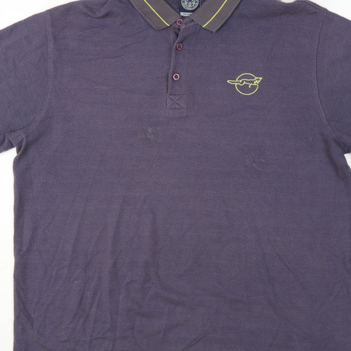 Leicester City Men’s Grey XL Football Polo Shirt Embroidered Logo