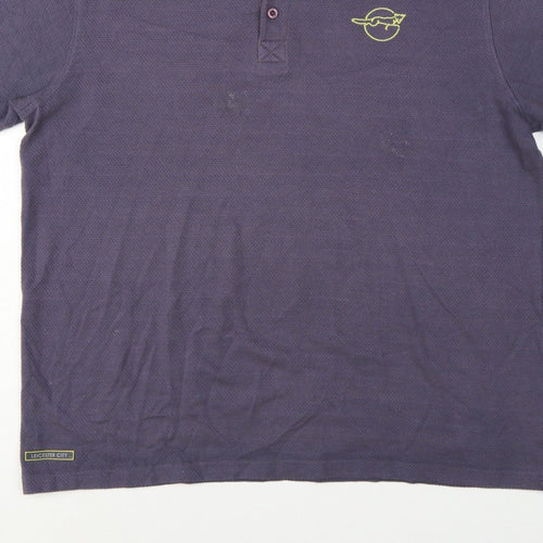 Leicester City Men’s Grey XL Football Polo Shirt Embroidered Logo