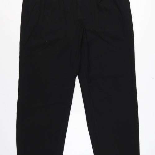 Uniqlo Women Black XL Tapered Dress Trousers Elastic Waist Pockets