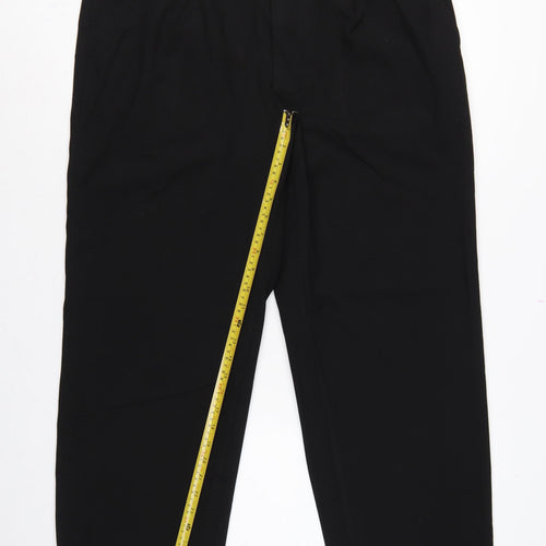 Uniqlo Women Black XL Tapered Dress Trousers Elastic Waist Pockets