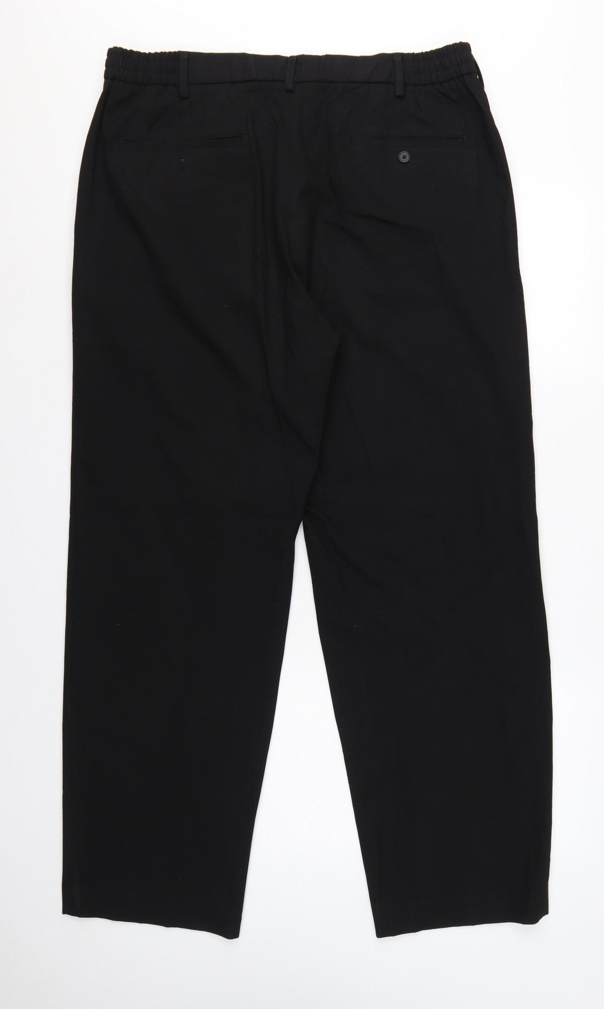 Uniqlo Women Black XL Tapered Dress Trousers Elastic Waist Pockets