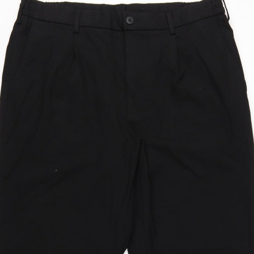 Uniqlo Women Black XL Tapered Dress Trousers Elastic Waist Pockets