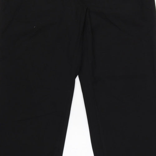 Uniqlo Women Black XL Tapered Dress Trousers Elastic Waist Pockets