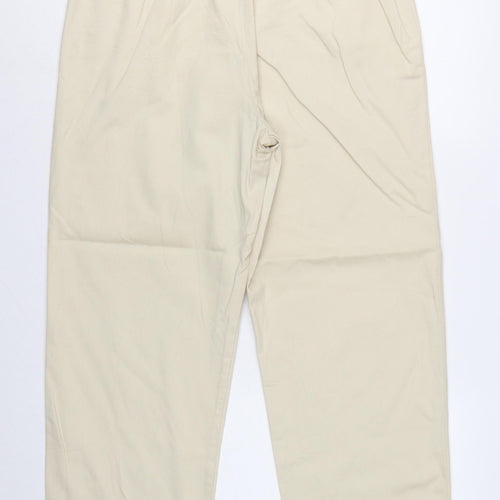 Liz Claiborne Women Beige Size 14 High Rise Cotton Trousers