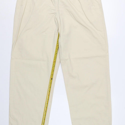Liz Claiborne Women Beige Size 14 High Rise Cotton Trousers