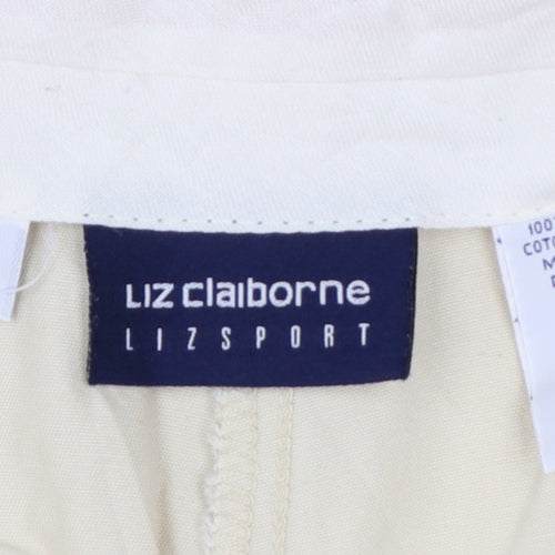 Liz Claiborne Women Beige Size 14 High Rise Cotton Trousers