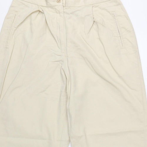 Liz Claiborne Women Beige Size 14 High Rise Cotton Trousers