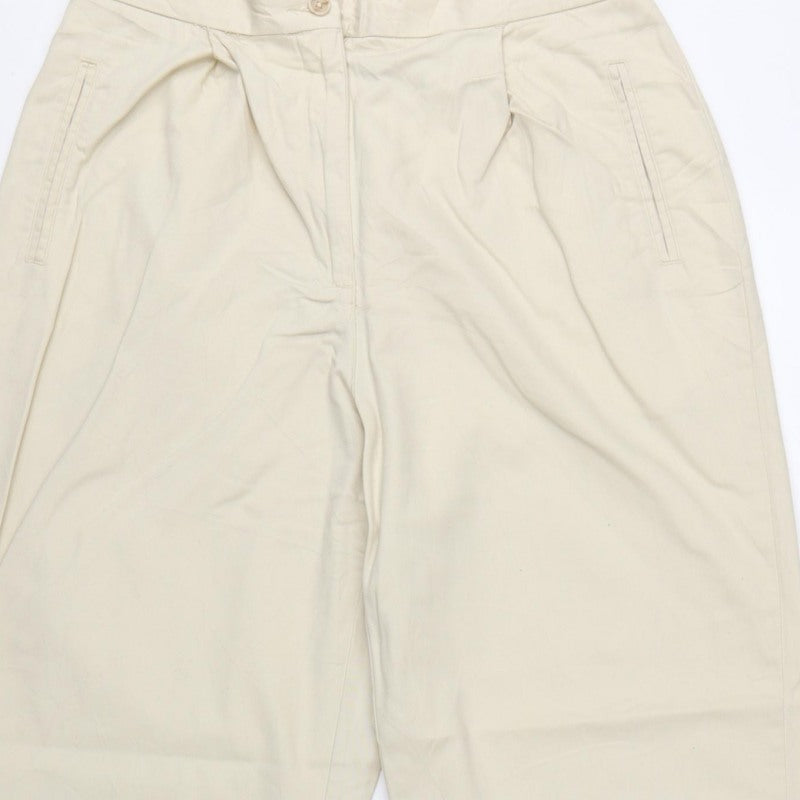 Liz Claiborne Women Beige Size 14 High Rise Cotton Trousers