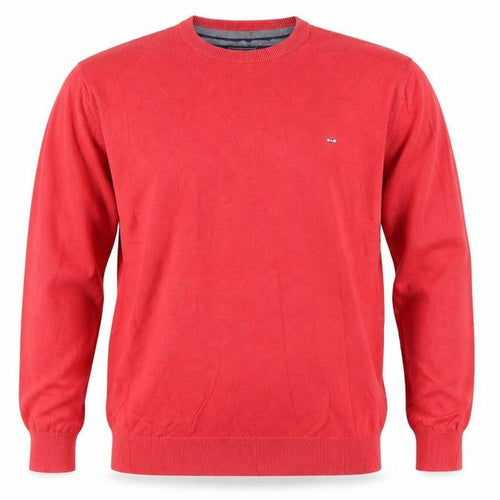 Eden Park Men’s Red Cotton Crew Neck Logo Pullover Jumper Size M