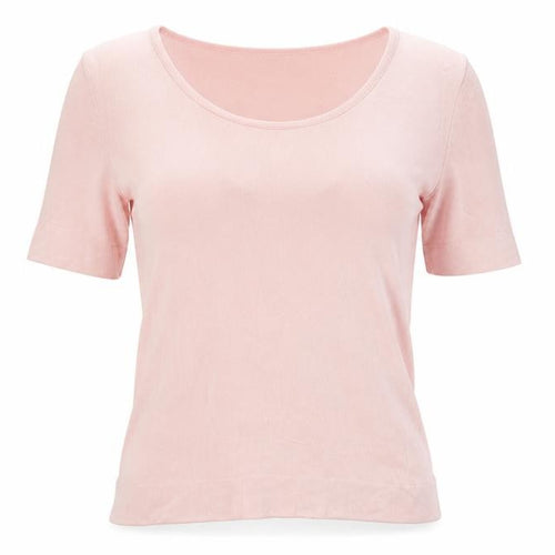 Peter Hahn Women's Pink UK 14 Supima Cotton Short Sleeve Scoop Neck Jumper