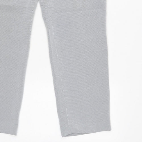Precis Petite Women Grey Check Tailored Dress Trousers UK 14