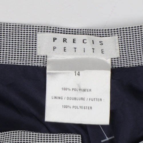 Precis Petite Women Grey Check Tailored Dress Trousers UK 14