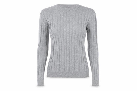 Gap Women’s Grey XS Ribbed Knit Slim Fit Long Sleeve Jumper