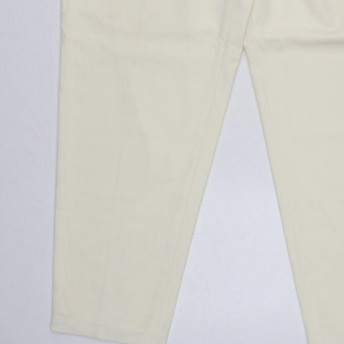 Basler Women Ivory UK 22 Tapered Dress Trousers Smart Workwear