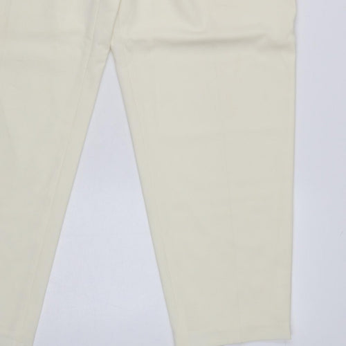 Basler Women Ivory UK 22 Tapered Dress Trousers Smart Workwear