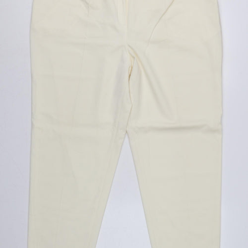 Basler Women Ivory UK 22 Tapered Dress Trousers Smart Workwear