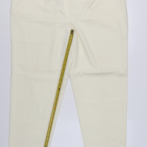 Basler Women Ivory UK 22 Tapered Dress Trousers Smart Workwear