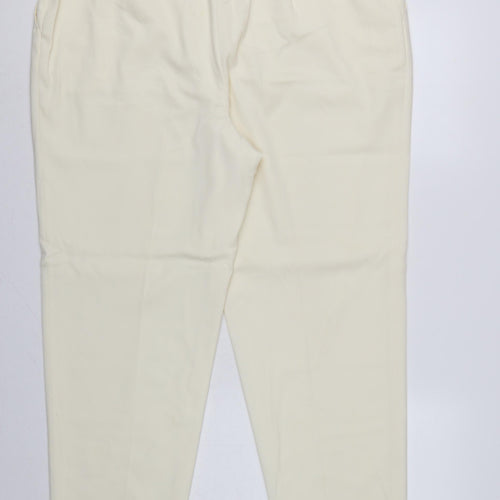 Basler Women Ivory UK 22 Tapered Dress Trousers Smart Workwear
