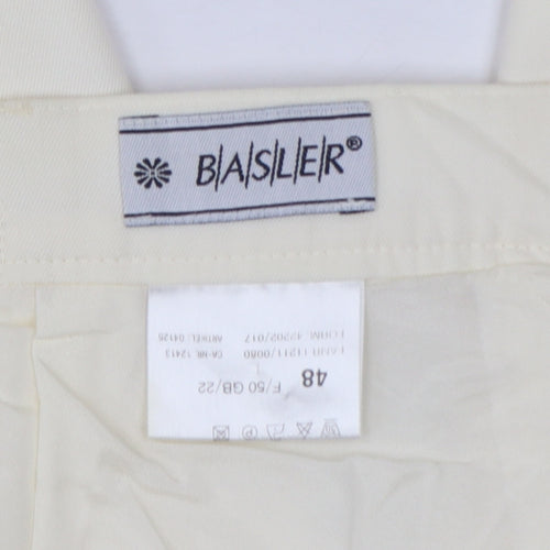 Basler Women Ivory UK 22 Tapered Dress Trousers Smart Workwear