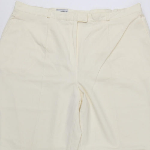 Basler Women Ivory UK 22 Tapered Dress Trousers Smart Workwear