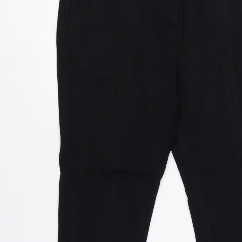 M&S Autograph Women Black UK 14 Slim Tapered Dress Trousers Zip