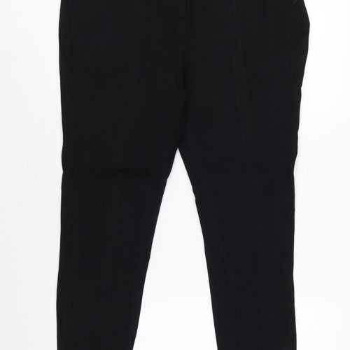 M&S Autograph Women Black UK 14 Slim Tapered Dress Trousers Zip