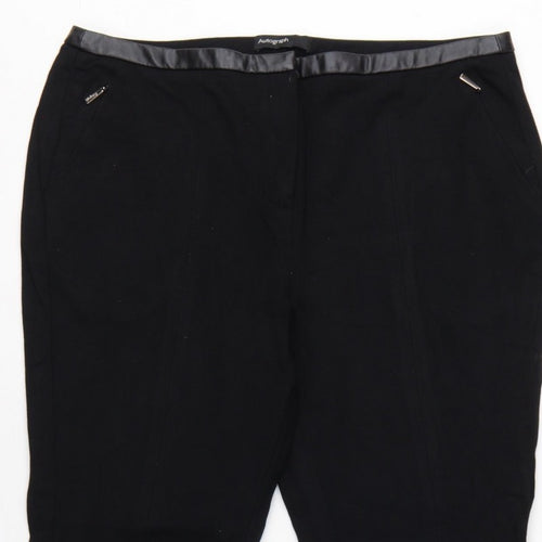 M&S Autograph Women Black UK 14 Slim Tapered Dress Trousers Zip