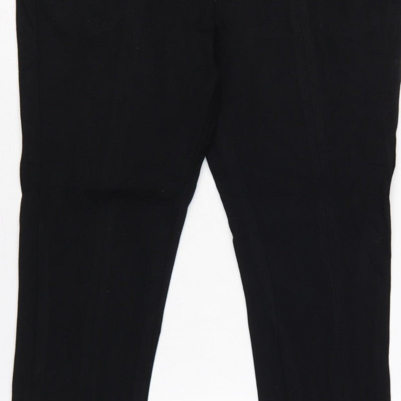 M&S Autograph Women Black UK 14 Slim Tapered Dress Trousers Zip